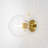 1-Light Brass Clear Fluted Glass Semi Flush Mount Light