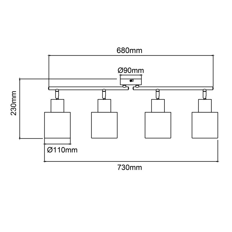 JonPaul 73cm 4 -Light Track Kit