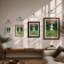 Wimbledon Tennis Player Art Deco - Framed Print-20651675-20651673