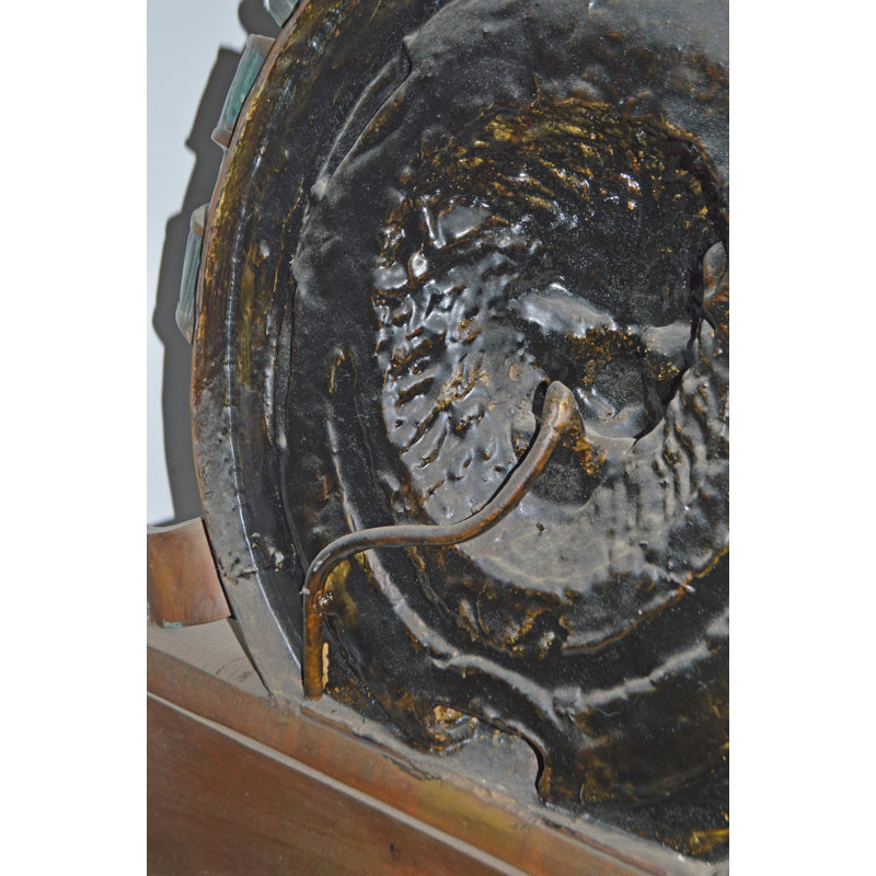 Lion Head Wall Fountain made of Bronze Statue - Size: 32"L x 22"W x 70"H.