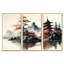 Aquarelle, paysage japonais I - ensemble d'art mural moderne sur toile-88084769-88084770