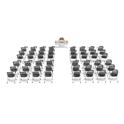 Novelty 49 Person Flip Top 22'' L Modular Training Table And Chair Set and Chair Set with Casters and Modesty Panel