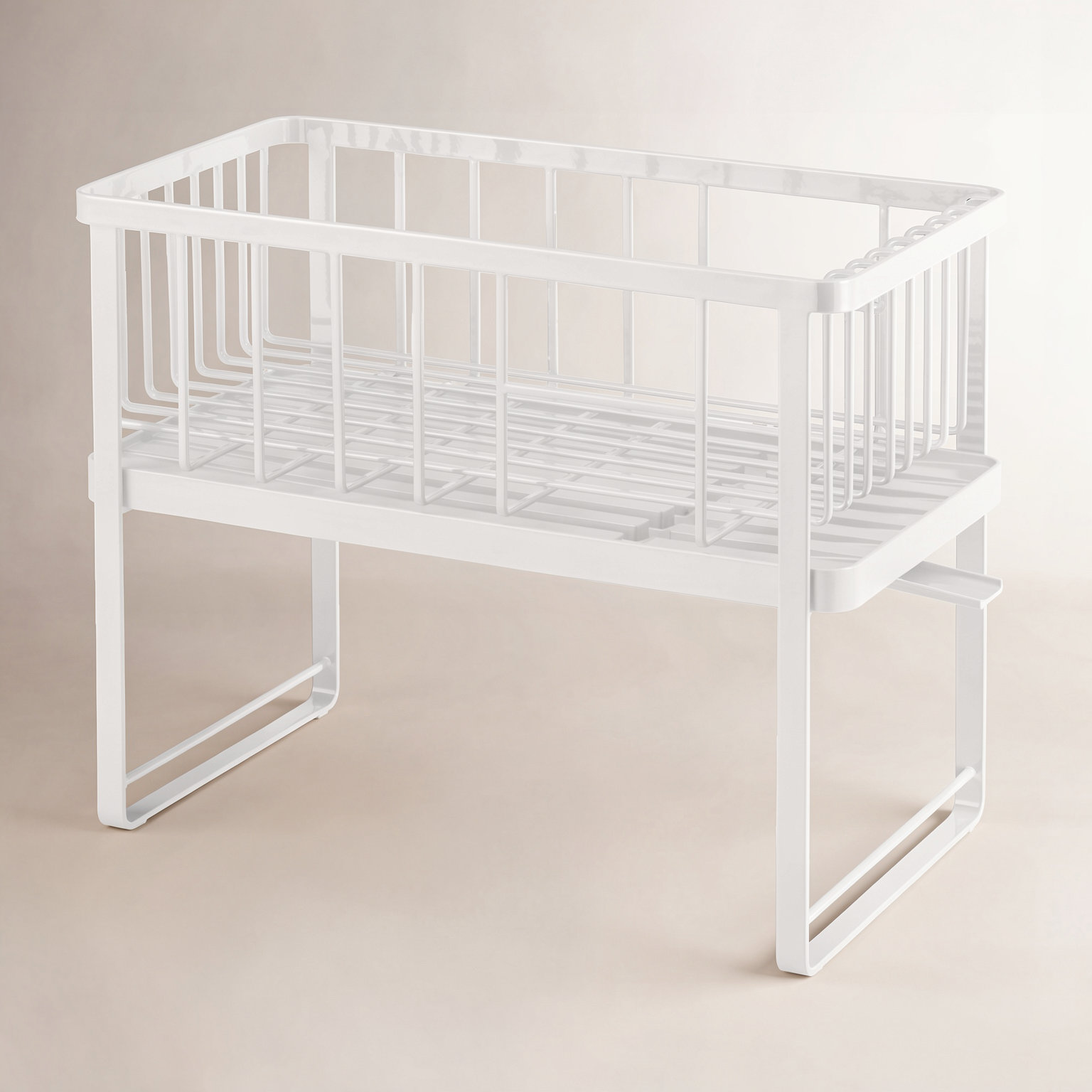 Tower 2-Tier Adjustable Dish Drainer Rack, White