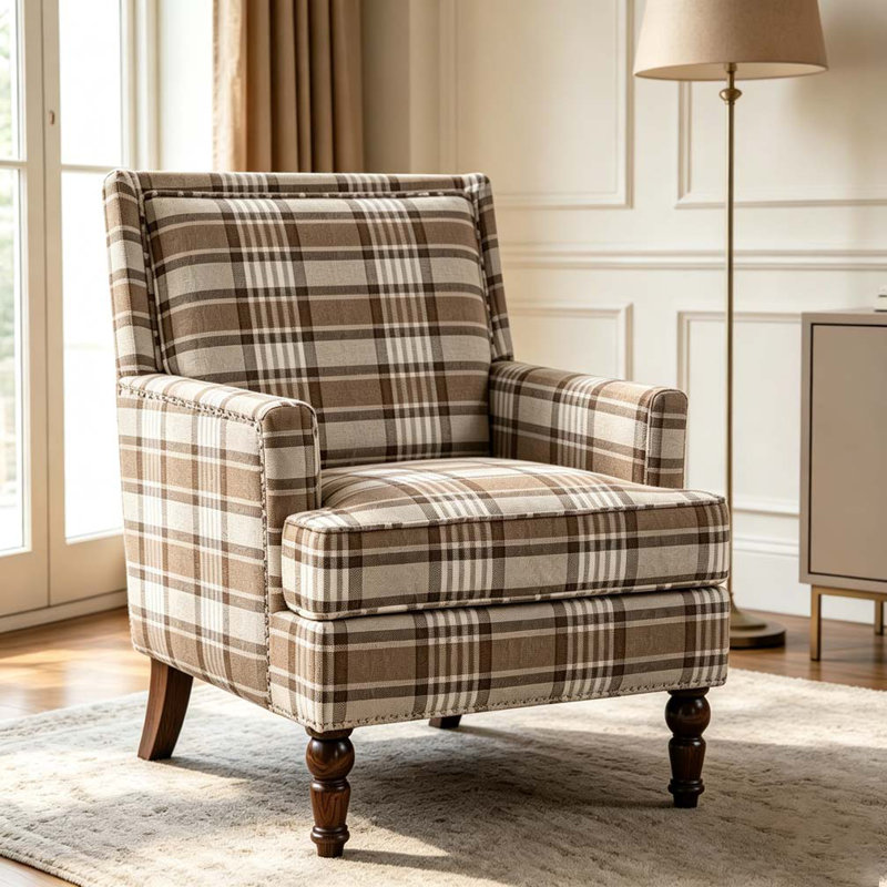 Chaise d'appoint rembourrée, Café