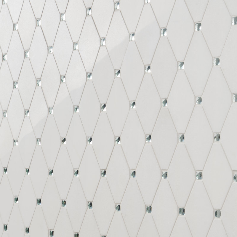 Carreau de mosaïque murale en marbre poli 11,25 po x 10,50 po Bond Tile Mirage Diamond (0,82 pi2 / feuille), Thassos