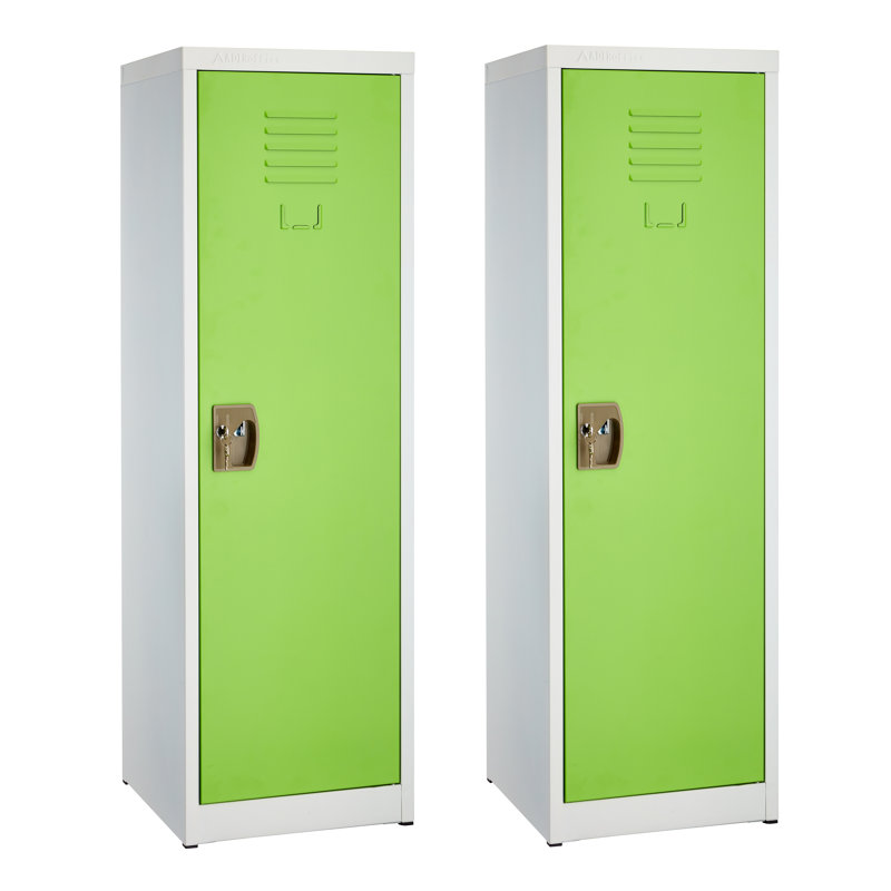Casier pour enfant à 1 porte avec serrure à clé à 1 porte H 48 po x l 15 po - Rangement pour les écoles, la salle de sport, la maison - Comprend une tablette, des crochets, une ventilation et un porte-carte - Assemblage facile