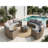 Outdoor Patio Furniture  Half-Moon Sectional Round Patio Furniture Set Sofa