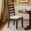 Chaise Rosanna, assise en mousse et tissu blanc, bois d'hévéa brun noyer