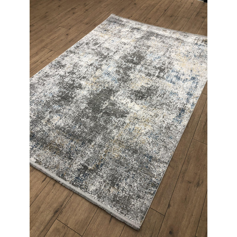 Tapis marocain en viscose / polyester tissé à la machine marocain, Rectangle 5 pi 5 po x 7 pi 7 po