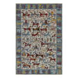 Rug & Kilim’S Modern Caucasian Rug With Colorful Horse And Rider Pictorials