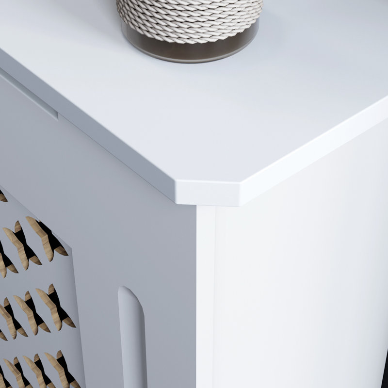Rialto Medium Radiator Cover, 81.5cm H x 152cm W x 19cm D, White