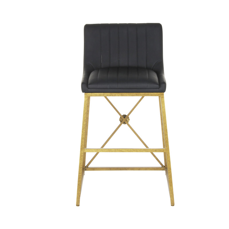 Medallion Stool, Royal Gold, Black, Counter Stool (26'' Seat Height)