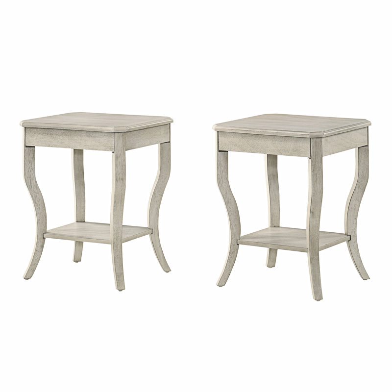Shalene Solid Wood End Table, White