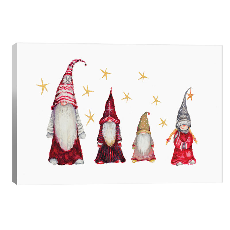 Gnome Family by Janice Gaynor - Wrapped Canvas Print, 30.48 cm H x 45.72 cm W