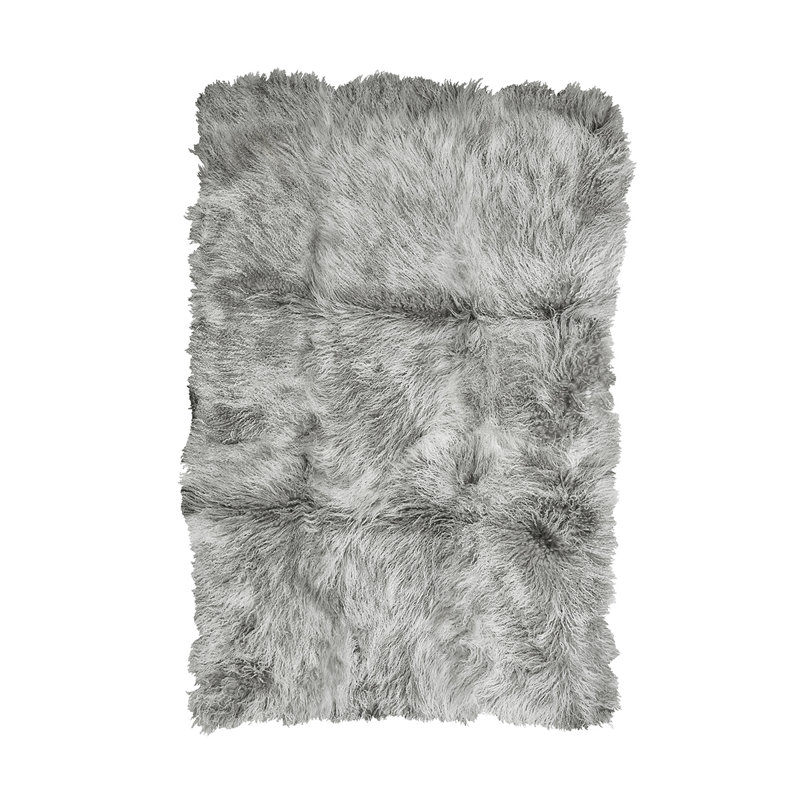 Sheepskin Area Rug in Gray
