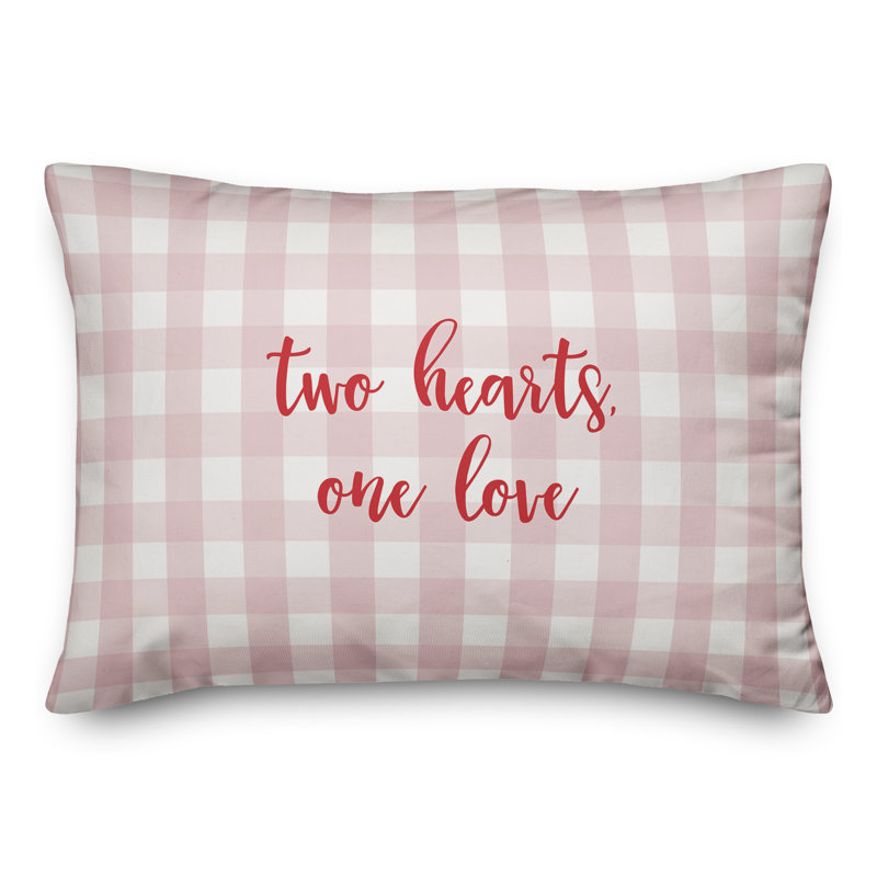  Coussin Two Hearts One Love, Rouge / rose