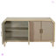 Armoire moderne à 4 portes avec portes décoratives en rotin