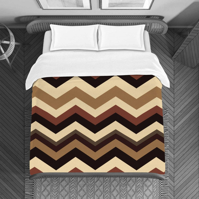 Polyester Chevron / Zig Zag Duvet Cover, Twin Duvet Cover