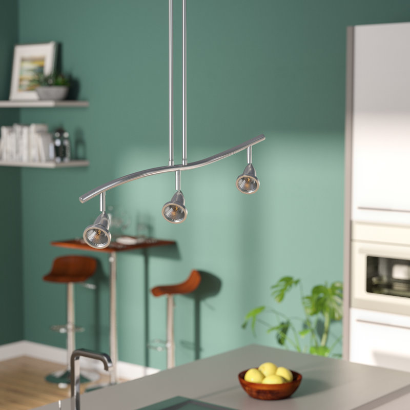 Luminaire suspendu linéaire pour îlot de cuisine 3 lumières Gaskin