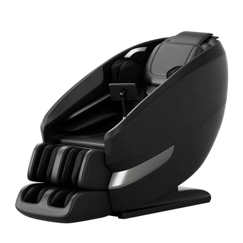 Fauteuil de massage 2024 corps entier, fauteuil de massage Shiatsu inclinable avec massage gonflable, écran tactile LCD, chauffage du bas du dos et du mollet, caractéristiques personnalisables et modes zéro gravité (noir)