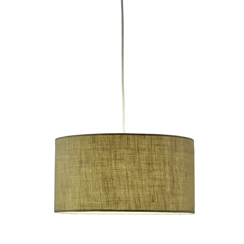 Luminaire suspendu tambour simple à 1 lumière Elraine, Taupe