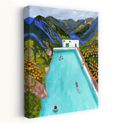 Art mural de paysage contemporain abstrait coloré