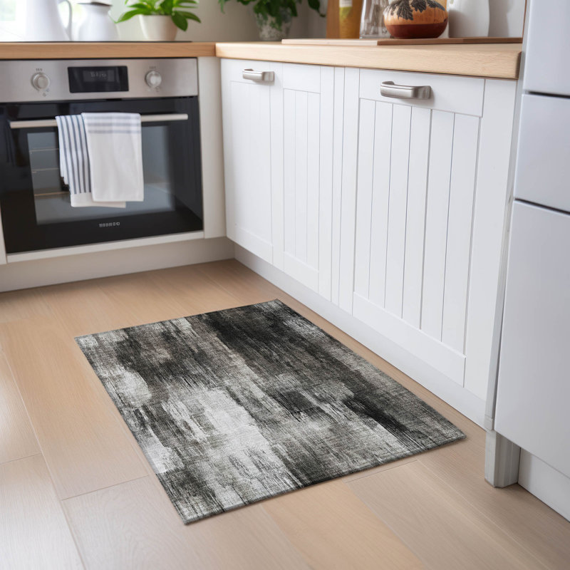 Caseville Washable Abstract Indoor / Outdoor Rug, Rectangle 1'8" x 2'6"