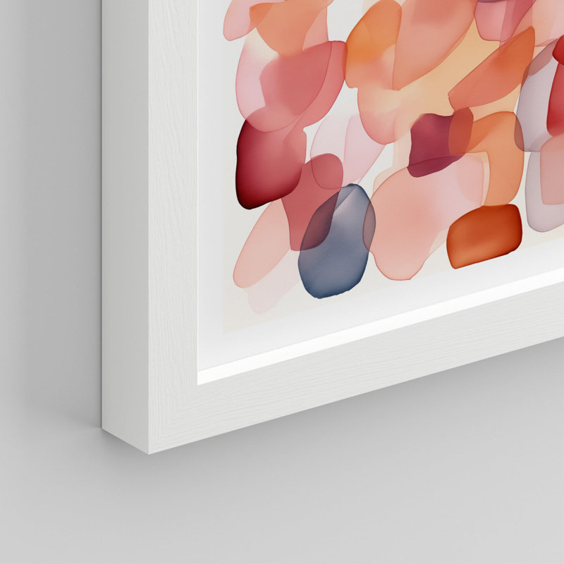 «Floral Flower Motif», 7 pièces sur papier, Blanc, H 16 po x l 12 po