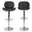 Dondale Swivel Upholstered and Faux Leather Adjustable Height Bar Stool with Stainless Steel Frame-1358781808