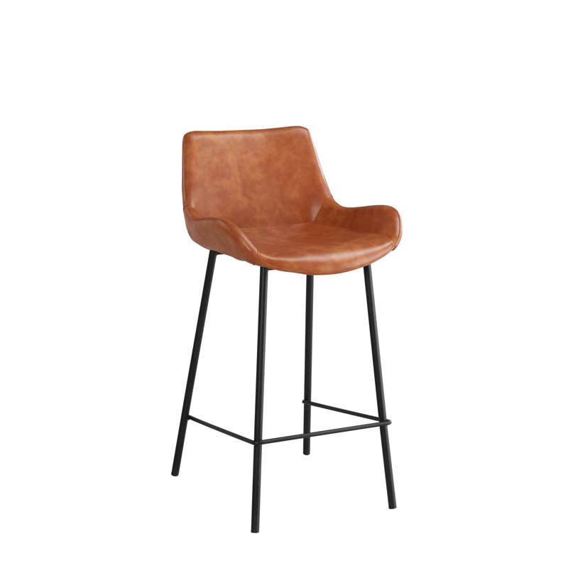 Dunstable Modern Kitchen Island Bar Stool, Orange