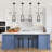 1 - Light Black Modern Drum Pendant Light with White Glass Shade for Kitchen Island
