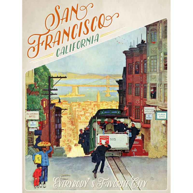 «Everybodys Favorite City», affiche vintage sur toile tendue, H 52 po x l 40 po x P 1,5 po