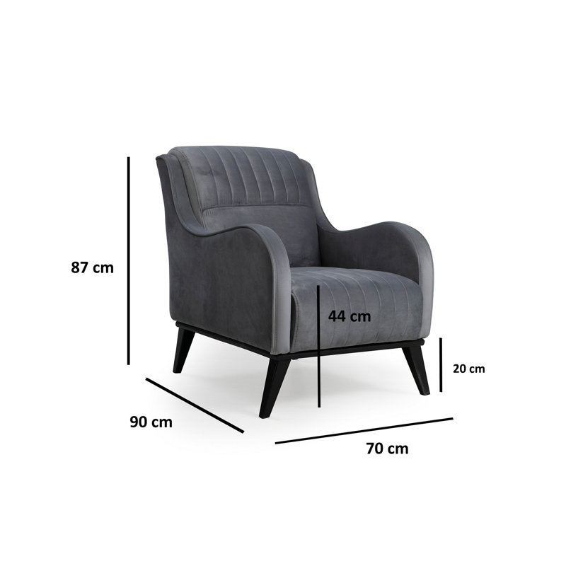 Fauteuil en polyester l 35,43 po Gottwald