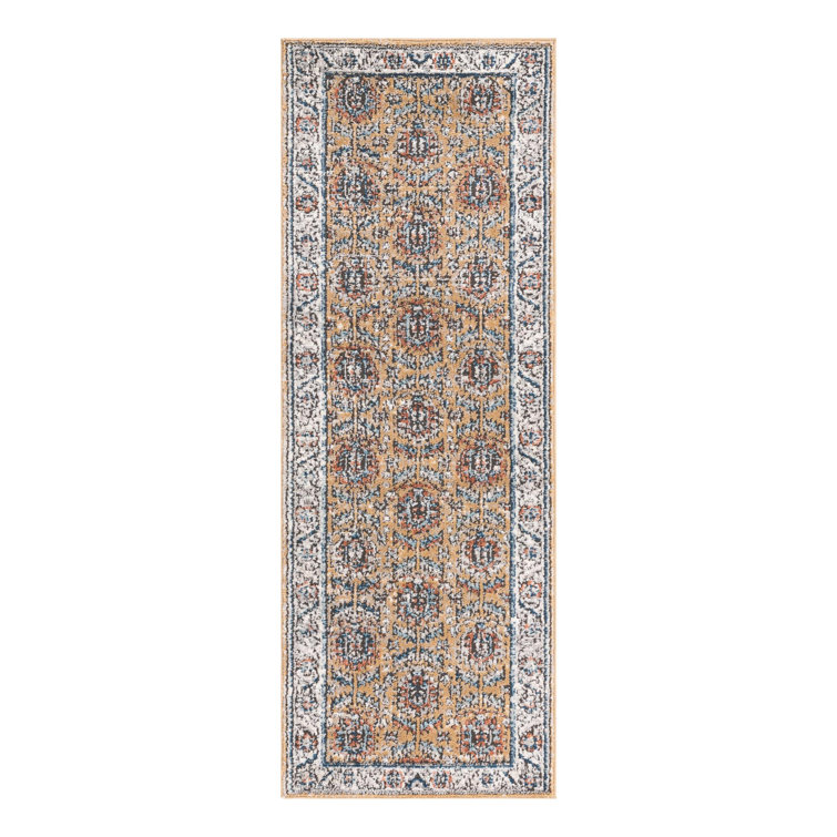 Weingartner Performance Mustard Yellow/Ivory/Blue Rug