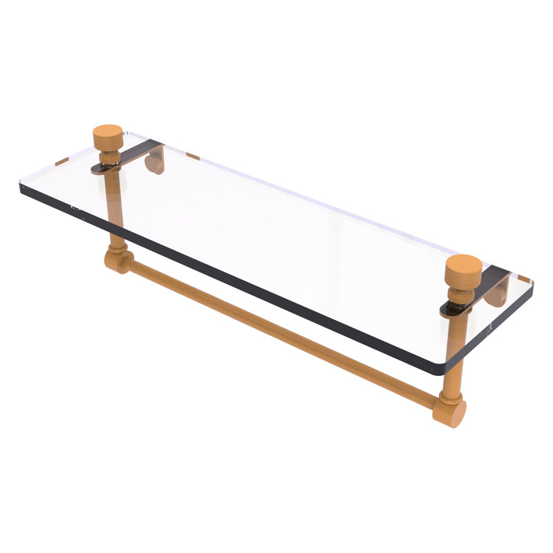 Tablette flottante avec porte-serviettes Foxtrot, H 5 po x l 16 po x P 5 po, Jaune doré