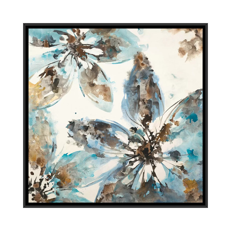 « floral forms », reproduction sur toile, H 18 po x l 18 po x P 1,5 po, Toile avec cadre noir