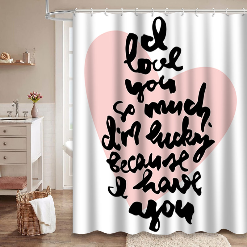 Rideau de douche «I Love You», L 72 po x l 84 po