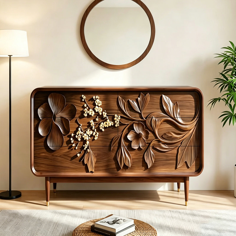 Commode de vestibule en bois massif