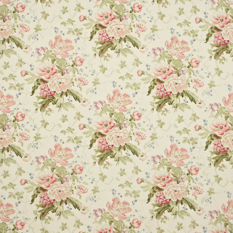 Alsace Fabric, Cream/Rose