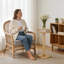Table de bout en rotin naturel, table d'appoint octogonale en bois massif Boho pour petits espaces, table d'appoint à piédestal pour le salon, la chambre à coucher et le bureau personnel