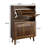 23.6-Inch Walnut Shoe Cabinet, Medieval Modern Independent Shoe Cabinet, Fence Shoe Cabinet With 2 Flip Drawers, Suitable For Corridors And Entrances-1271876972