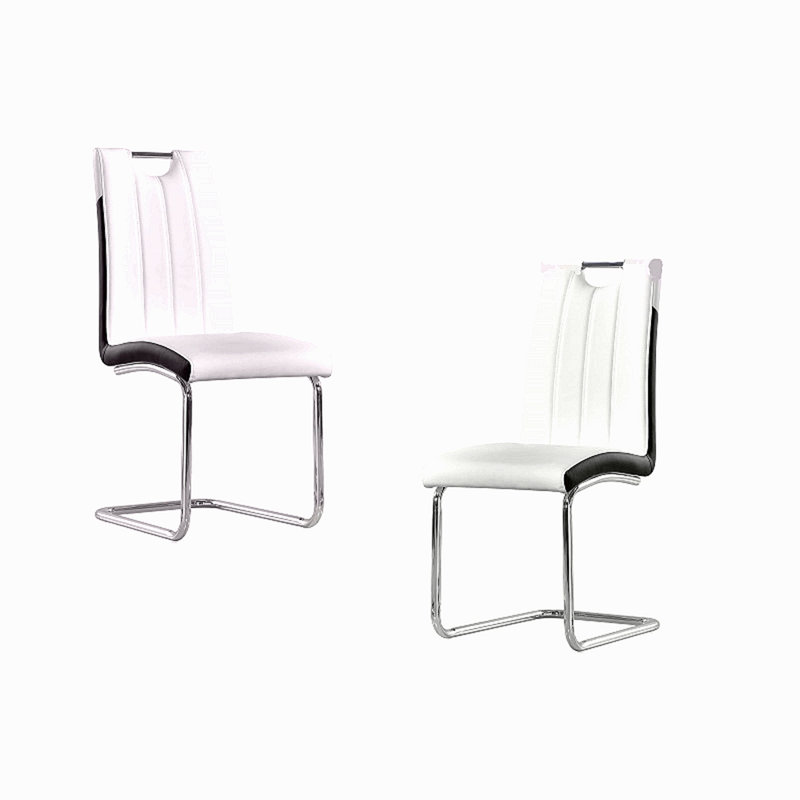 Ensemble de 2 chaises de salle à manger en similicuir rembourrées avec pieds en métal