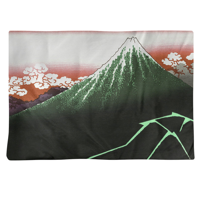 Récapitulatif 18" lightning the summit Katsushika Hokusai, Vert / Rouge, Sergé de coton