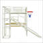 Lit mezzanine double en métal avec bureau intégré