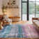 Leyat Washable Abstract Rug Ombre Distressed Non Slip Stain Resistant Low Pile Indoor Carpet