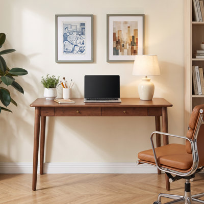 Bureau en bois massif avec tiroir MCM