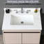 Dessus de meuble-lavabo blanc fritté 31 po - avec évier central rectangulaire et dosseret de 4 po de hauteur pour trous de robinet pré-percés