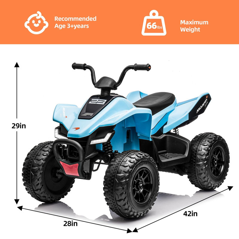 Kids Ride On ATV, véhicule électrique pour enfants alimenté par batterie 24V, Bleu