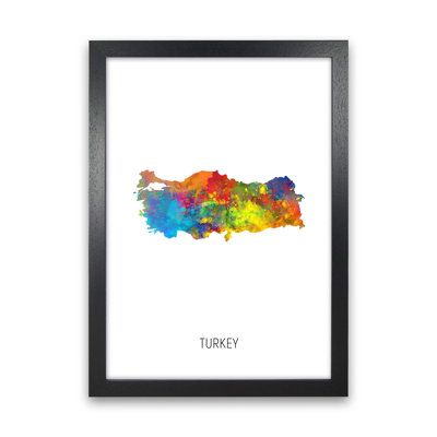 Turkey Watercolour Map by Michael Tompsett - Print