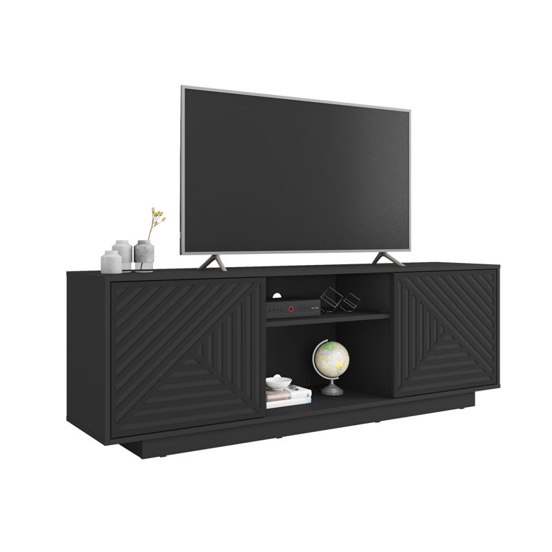 Techni Mobili Modern TV Stand For Tvs Up To 70", Black, Black